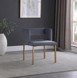 Caleb Velvet Dining Chair Set Of 2 In Grey - 967Grey - C | Meridian | Home Elegance USA