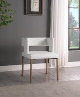 Caleb Faux Leather Dining Chair Set Of 2 In White - 967White - C | Meridian | Home Elegance USA