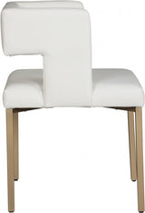 Caleb Faux Leather Dining Chair Set Of 2 In White - 967White - C | Meridian | Home Elegance USA