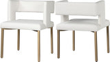 Caleb Faux Leather Dining Chair Set Of 2 In White - 967White - C | Meridian | Home Elegance USA