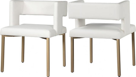 Meridian Furniture - Caleb Faux Leather Dining Chair Set Of 2 In White - 967White-C