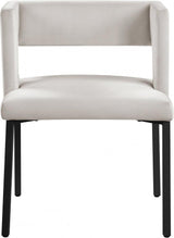 Caleb Velvet Dining Chair Set Of 2 In Cream - 968Cream - C | Meridian | Home Elegance USA