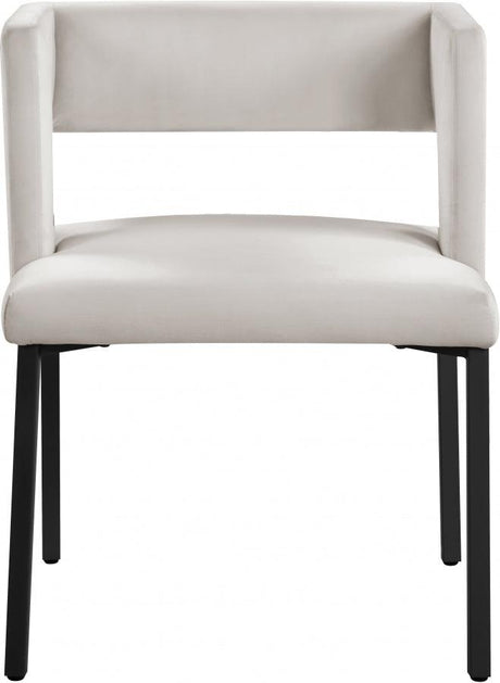 Meridian Furniture - Caleb Velvet Dining Chair Set Of 2 In Cream - 968Cream-C