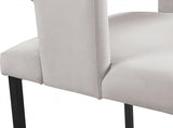 Caleb Velvet Dining Chair Set Of 2 In Cream - 968Cream - C | Meridian | Home Elegance USA