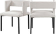 Caleb Velvet Dining Chair Set Of 2 In Cream - 968Cream-C | Meridian