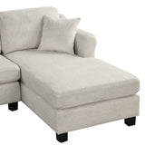 122.1" *91.3" 4pcs Sectional Sofa with Ottoman with Right Side Chaise velvet fabric White | Home Elegance USA