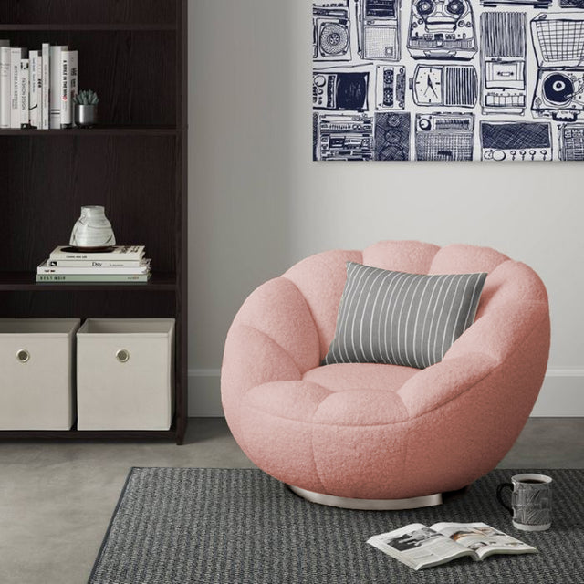 Modrest Dacano Pink Sherpa Accent Chair - Home Elegance USA