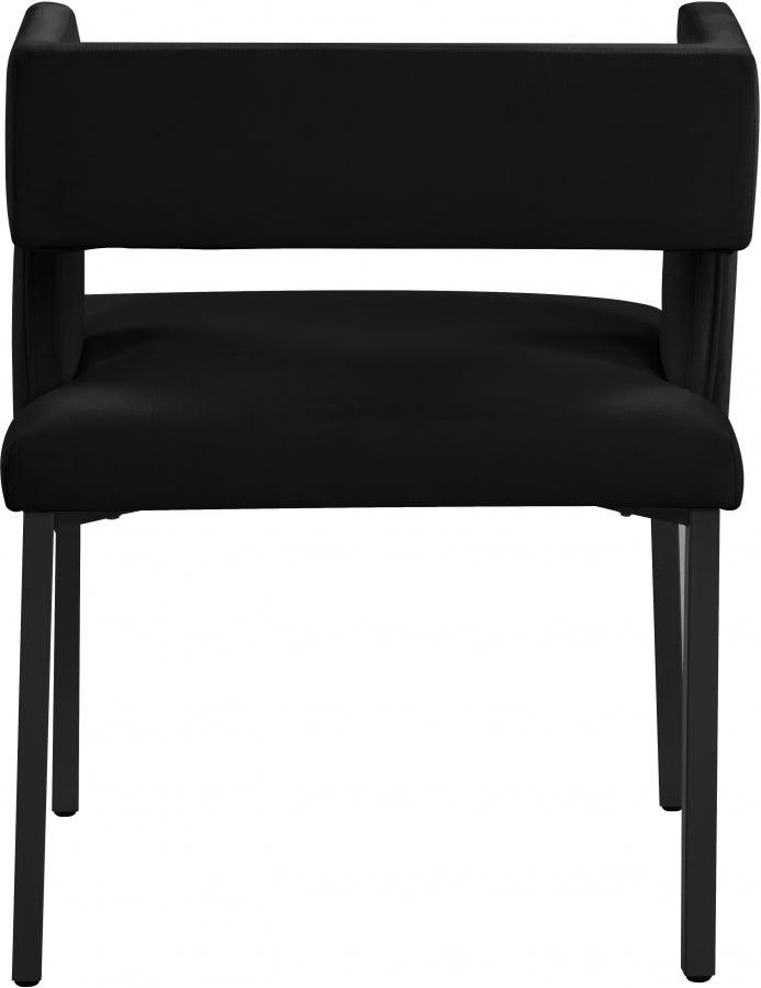 Caleb Velvet Dining Chair Set Of 2 In Black - 968Black - C | Meridian | Home Elegance USA