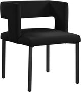 Caleb Velvet Dining Chair Set Of 2 In Black - 968Black - C | Meridian | Home Elegance USA