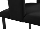 Caleb Velvet Dining Chair Set Of 2 In Black - 968Black - C | Meridian | Home Elegance USA