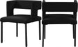 Caleb Velvet Dining Chair Set Of 2 In Black - 968Black-C | Meridian