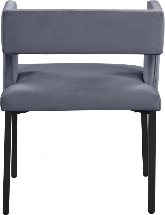 Meridian Furniture - Caleb Velvet Dining Chair Set Of 2 In Grey - 968Grey-C