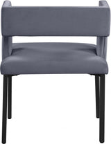 Meridian Furniture - Caleb Velvet Dining Chair Set Of 2 In Grey - 968Grey-C