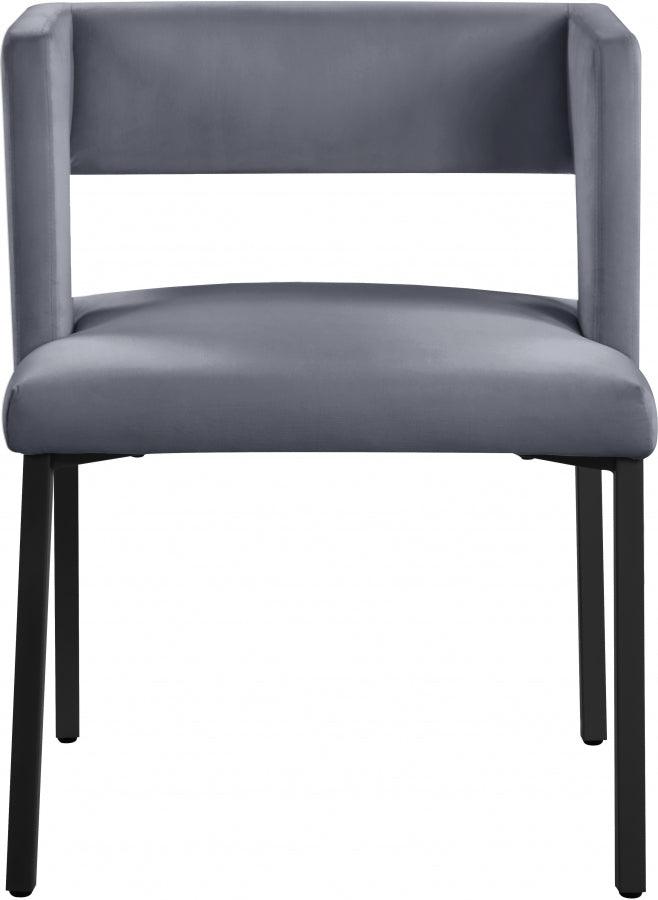 Caleb Velvet Dining Chair Set Of 2 In Grey - 968Grey - C | Meridian | Home Elegance USA