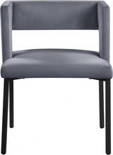 Meridian Furniture - Caleb Velvet Dining Chair Set Of 2 In Grey - 968Grey-C