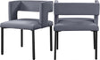 Caleb Velvet Dining Chair Set Of 2 In Grey - 968Grey-C | Meridian