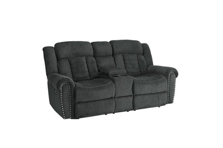 Homelegance - Nutmeg Charcoal Double Reclining Love Seat With Center Console - 9901Cc-2