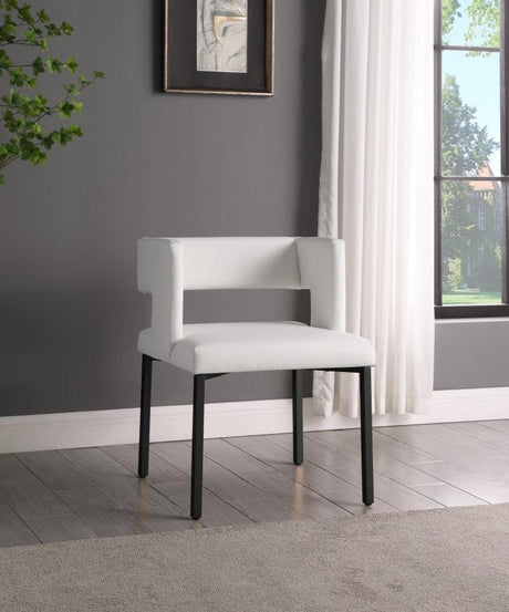 Meridian Furniture - Caleb Faux Leather Dining Chair Set Of 2 In White - 968White-C