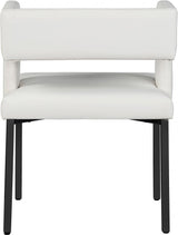 Caleb Faux Leather Dining Chair Set Of 2 In White - 968White - C | Meridian | Home Elegance USA