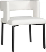 Caleb Faux Leather Dining Chair Set Of 2 In White - 968White - C | Meridian | Home Elegance USA