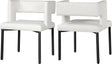 Caleb Faux Leather Dining Chair Set Of 2 In White - 968White-C | Meridian