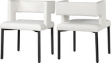 Caleb Faux Leather Dining Chair Set Of 2 In White - 968White - C | Meridian | Home Elegance USA