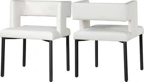 Meridian Furniture - Caleb Faux Leather Dining Chair Set Of 2 In White - 968White-C