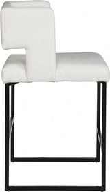 Caleb Faux Leather Counter Stool - Set Of 2 - 970White - C | Meridian | Home Elegance USA