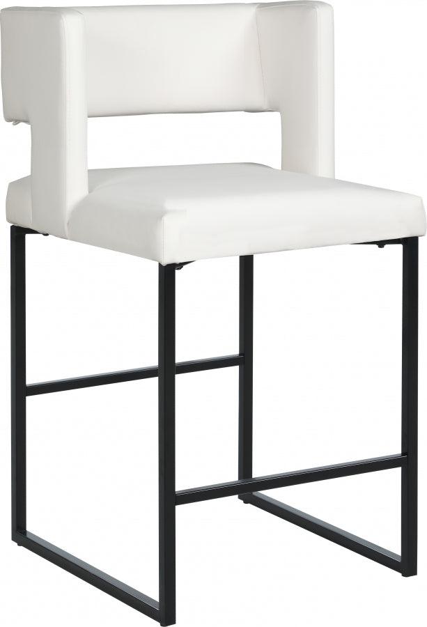 Caleb Faux Leather Counter Stool - Set Of 2 - 970White - C | Meridian | Home Elegance USA