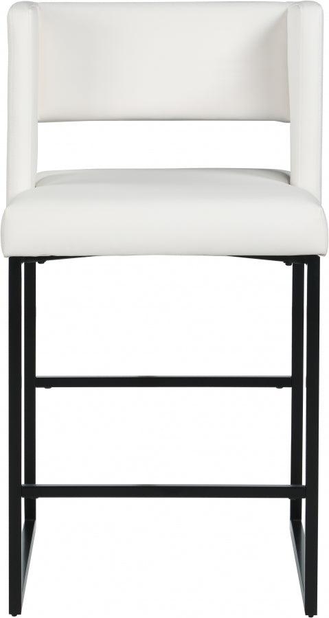 Meridian Furniture - Caleb Faux Leather Counter Stool -Set Of 2 - 970White-C