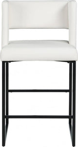 Caleb Faux Leather Counter Stool - Set Of 2 - 970White - C | Meridian | Home Elegance USA