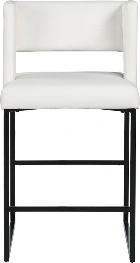 Meridian Furniture - Caleb Faux Leather Counter Stool -Set Of 2 - 970White-C