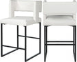 Caleb Faux Leather Counter Stool -Set Of 2 - 970White-C | Meridian