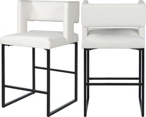 Caleb Faux Leather Counter Stool -Set Of 2 - 970White-C | Meridian