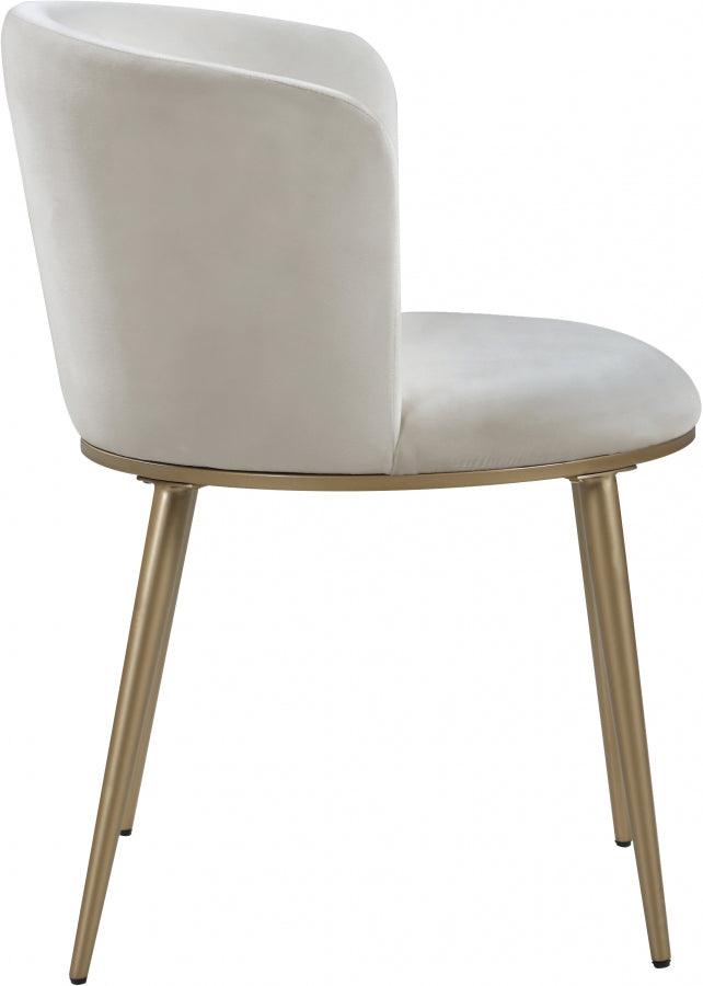 Meridian Furniture - Skylar Velvet Dining Chair Set Of 2 In Cream - 965Cream-C