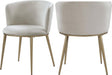 Skylar Velvet Dining Chair Set Of 2 In Cream - 965Cream-C | Meridian