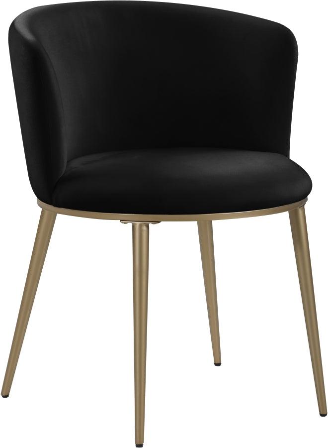 Meridian Furniture - Skylar Velvet Dining Chair Set Of 2 In Black - 965Black-C