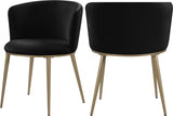 Meridian Furniture - Skylar Velvet Dining Chair Set Of 2 In Black - 965Black-C