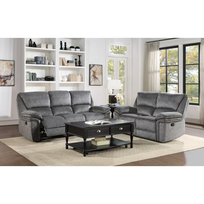 Homelegance - Muirfield 2 Piece Double Reclining Living Room Set In Gray - 9913*2Wc