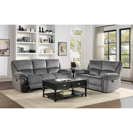 Homelegance - Muirfield 2 Piece Double Reclining Living Room Set In Gray - 9913*2Wc