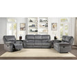 Muirfield 3 Piece Double Reclining Living Room Set In Gray 9913-3-2-1 | Homelegance