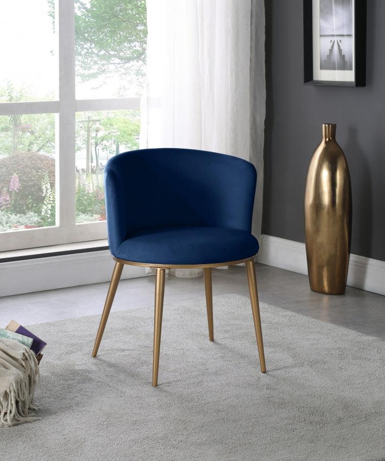 Meridian Furniture - Skylar Velvet Dining Chair Set Of 2 In Navy - 965Navy-C