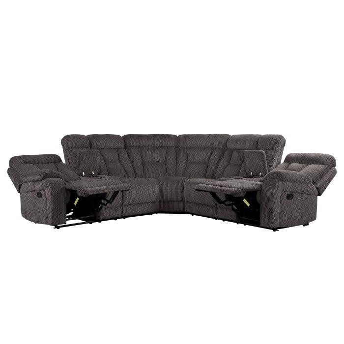Homelegance - Rosnay Chocolate 3 Piece Sectional - 9914Ch-Sc