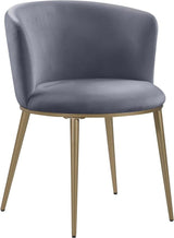 Meridian Furniture - Skylar Velvet Dining Chair Set Of 2 In Grey - 965Grey-C