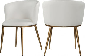 Skylar Faux Leather Dining Chair Set Of 2 In White - 965White-C | Meridian