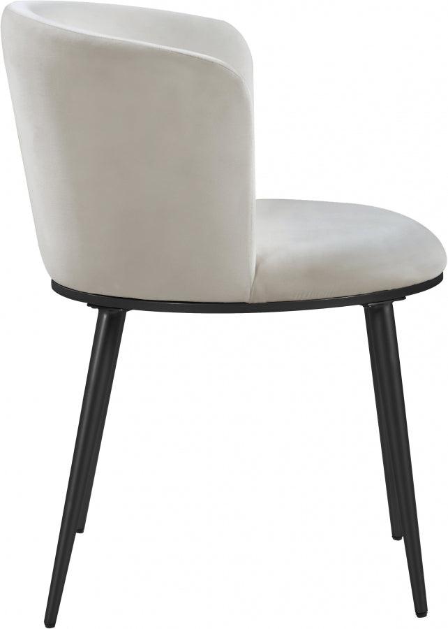 Meridian Furniture - Skylar Velvet Dining Chair Set Of 2 In Cream - 966Cream-C