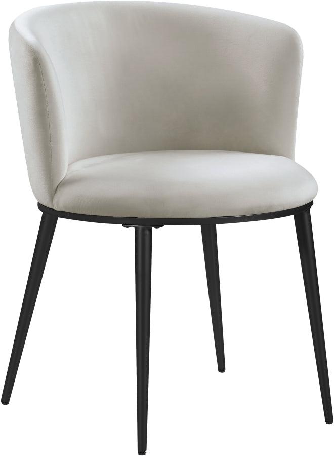 Meridian Furniture - Skylar Velvet Dining Chair Set Of 2 In Cream - 966Cream-C