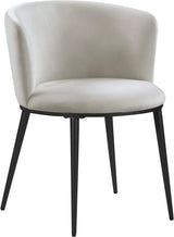 Meridian Furniture - Skylar Velvet Dining Chair Set Of 2 In Cream - 966Cream-C