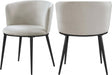 Skylar Velvet Dining Chair Set Of 2 In Cream - 966Cream-C | Meridian