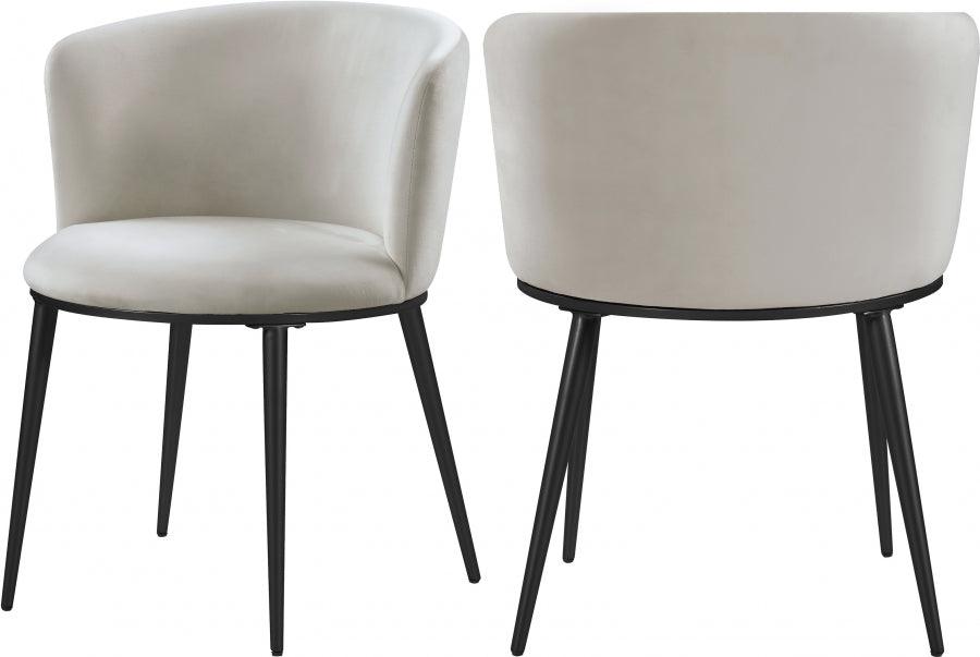 Meridian Furniture - Skylar Velvet Dining Chair Set Of 2 In Cream - 966Cream-C